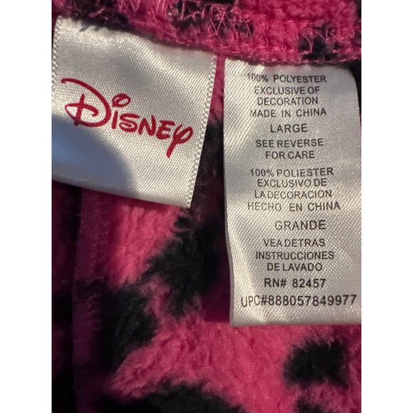 Disney Women’s L Pink & Black Fleece Pajama Pants Cozy Lounge y2k retro comfy - Picture 4 of 6